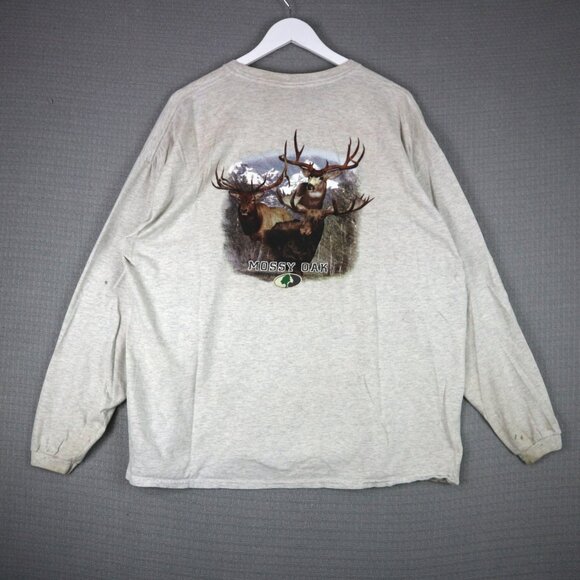 Mossy Oak Y2K Deer Hunting Cotton Longsleeve Distressed XXL - Picture 1 of 8